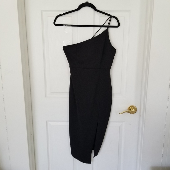 Fashion Nova asymmetrical one shoulder strap midi dress - Picture 3 of 11